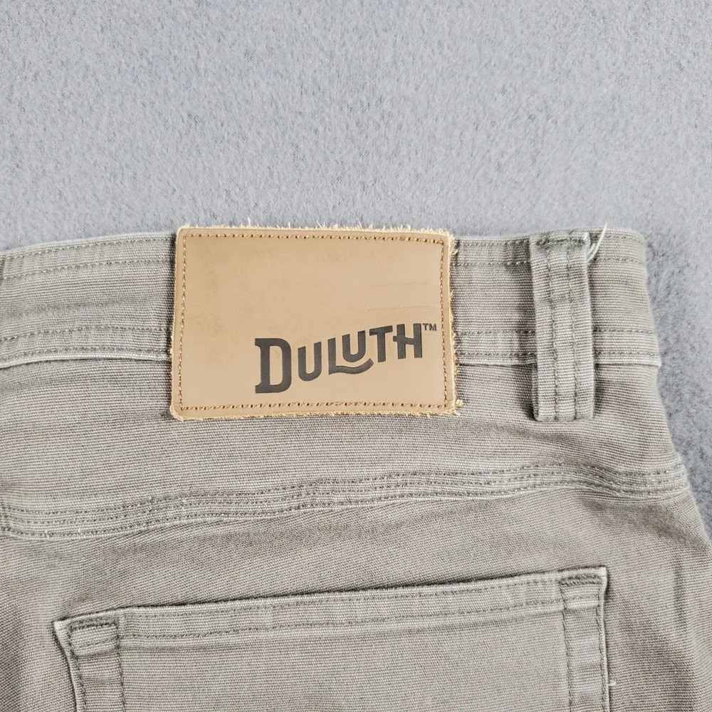 Duluth Trading Co Mens Flex Fire Hose Slim Fit Pants Grey 34x30 Workwear Rugged